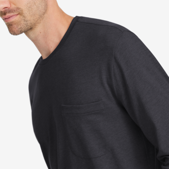 Allbirds Men's Soft Merino Long Sleeve Tee - Natural Black - view 2