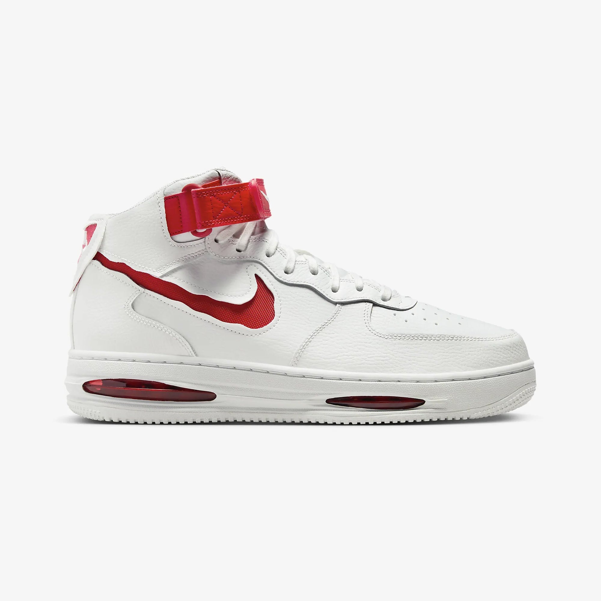 Nike | AIR FORCE 1 MID EVO { SUMMIT WHITE/UNIVERSITY RED-SUMMIT WHITE - view 6