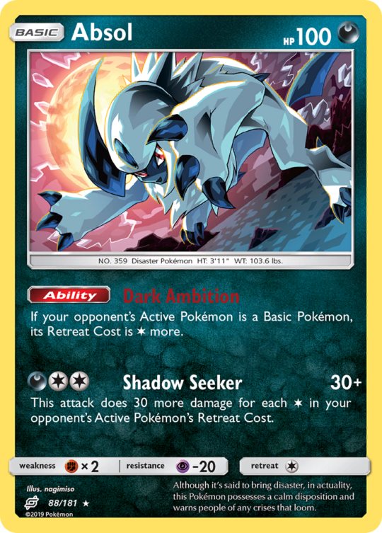 Rare holo sm9-88 – Pokémon Absol - 88/181 - Rare Holo [sm9-88] [Holo] - Absol - 88/181 - Rare Holo