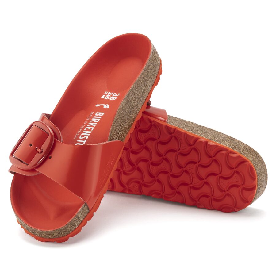 Birkenstock Madrid Big Buckle Natural Leather Patent