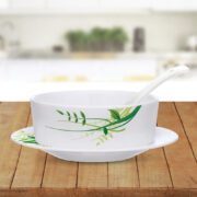 My Borosil Larah by Borosil Green Herbs Soup Bowl w Saucer Set