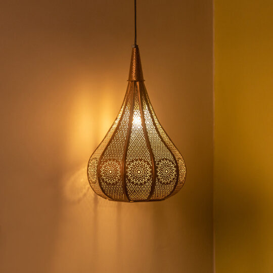 EXCLUSIVELANE 'Morrocan Flame' Hand-etched Pendant Lamp In Iron (13 Inch, Matte Finish)