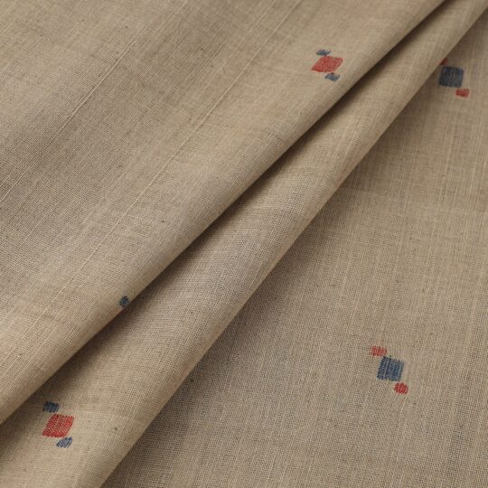SOUTH KARGHA Beige - Handspun Handloom Natural Dyed Cotton Jamdani Fabric 20 - view 2