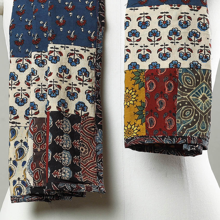 STOLES & SCARVES Multicolor - Patchwork Cotton Stole in Ajrakh Block Prints 42 - view 3