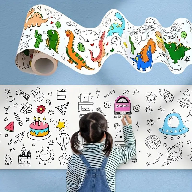 Catterton Large Stickable Children's Drawing Paper Roll🌈{300*30cm} - view 4