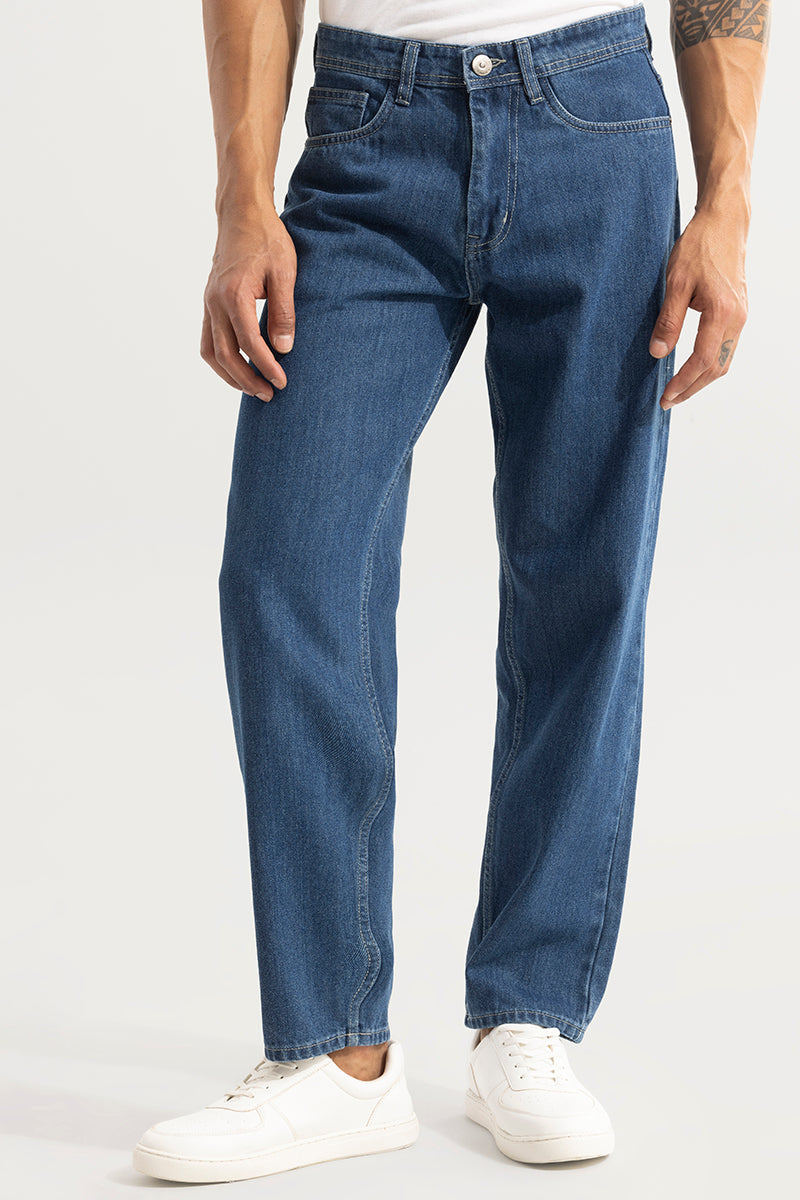 SNITCH Funkflex Blue Baggy Fit Jeans - view 5