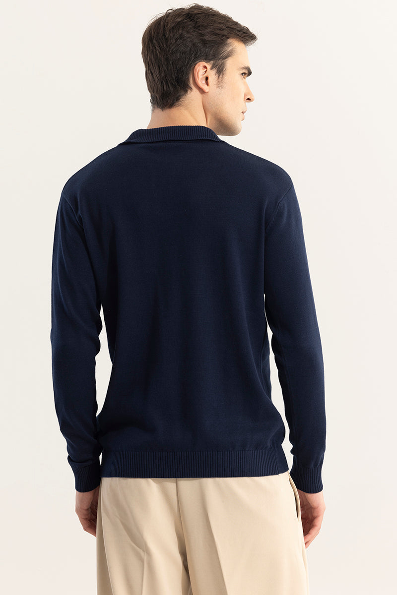 SNITCH EliteEdge Navy Full Sleeve Polo - view 6