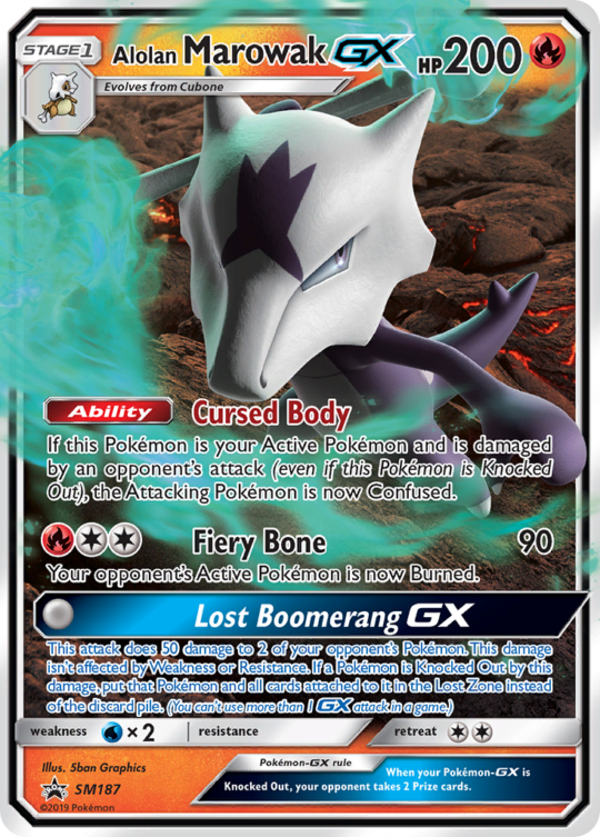 Promo smp-sm187 ultra – Pokémon Alolan Marowak-GX - SM187 - Promo [smp-SM187] [Ultra] - Alolan Marowak-GX - SM187 - Promo