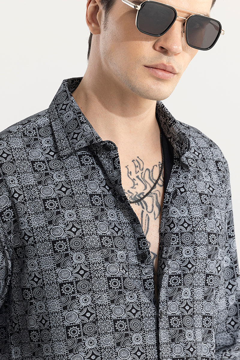 SNITCH Imprint Motif Black Shirt - view 4
