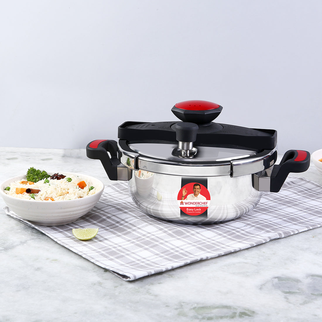 Wonderchef Renewed Easy Lock Stainless Steel 3L Outer Lid . - view 3