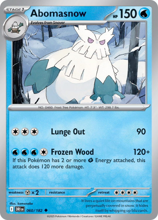 Uncommon sv10-060 non-holo – Pokémon Abomasnow - 060/182 - Uncommon [sv10-060] [Non-Holo] - Abomasnow - 060/182 - Uncommon