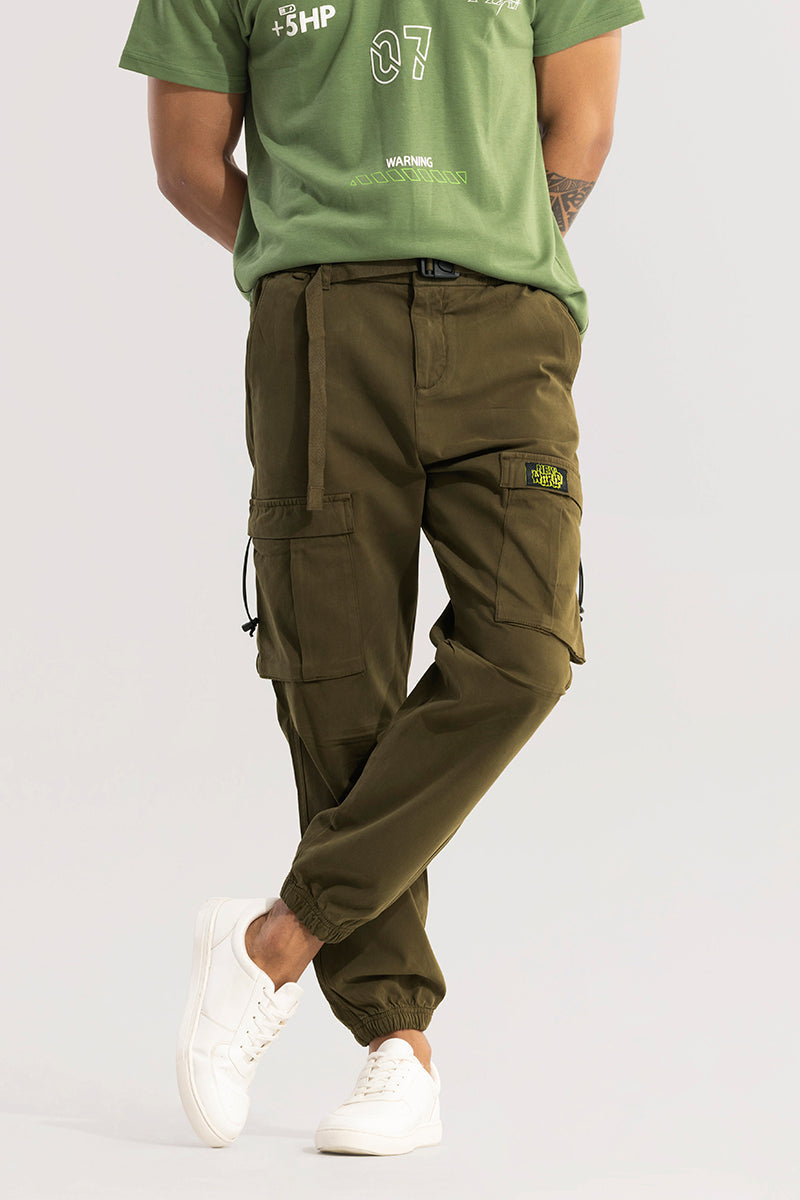 BlackTree Hexa-Pocket Olive Cargo Pant