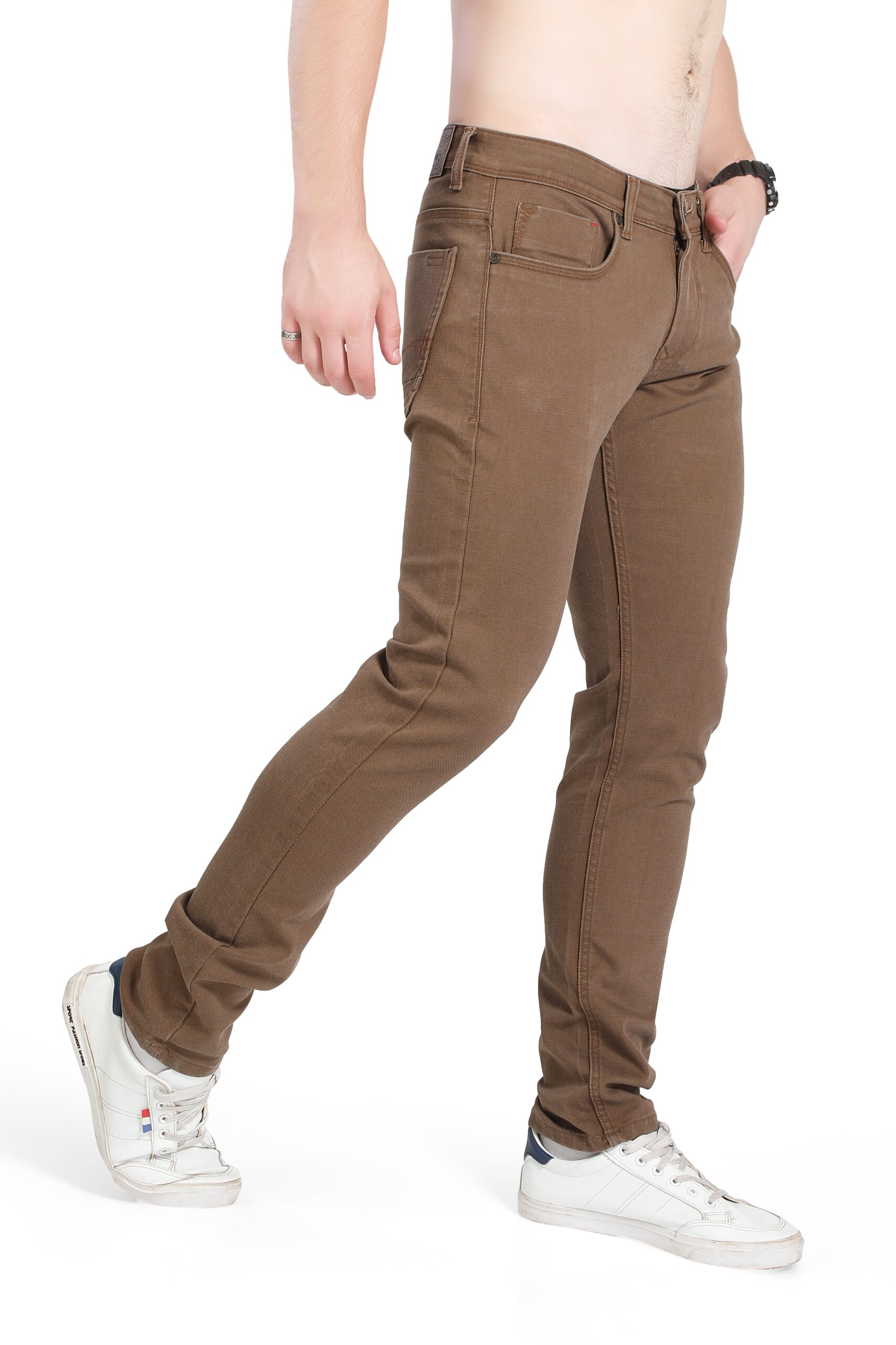 BLACKTREE TAN COLORED JEANS FOR MEN'S CASUAL SLIM-FIT BT008 B..