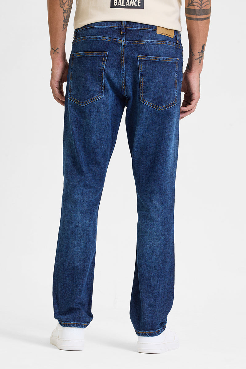 SNITCH Dark Blue Regular Fit Jeans - view 8
