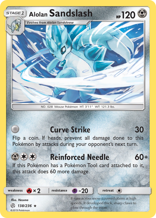Rare sm12-138 reverse – Pokémon Alolan Sandslash - 138/236 - Rare [sm12-138] [Reverse Holo] - Alolan Sandslash - 138/236 - Rare