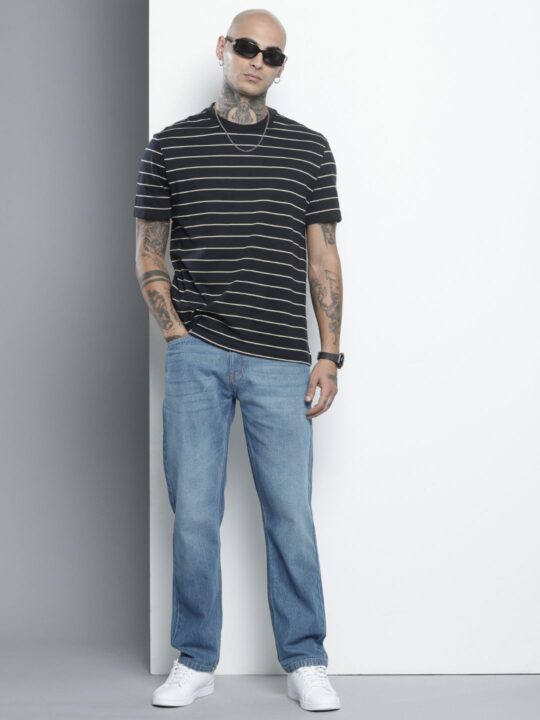 The Indian Garage Co Men's Blue Straight Fit Solid Jeans - view 2