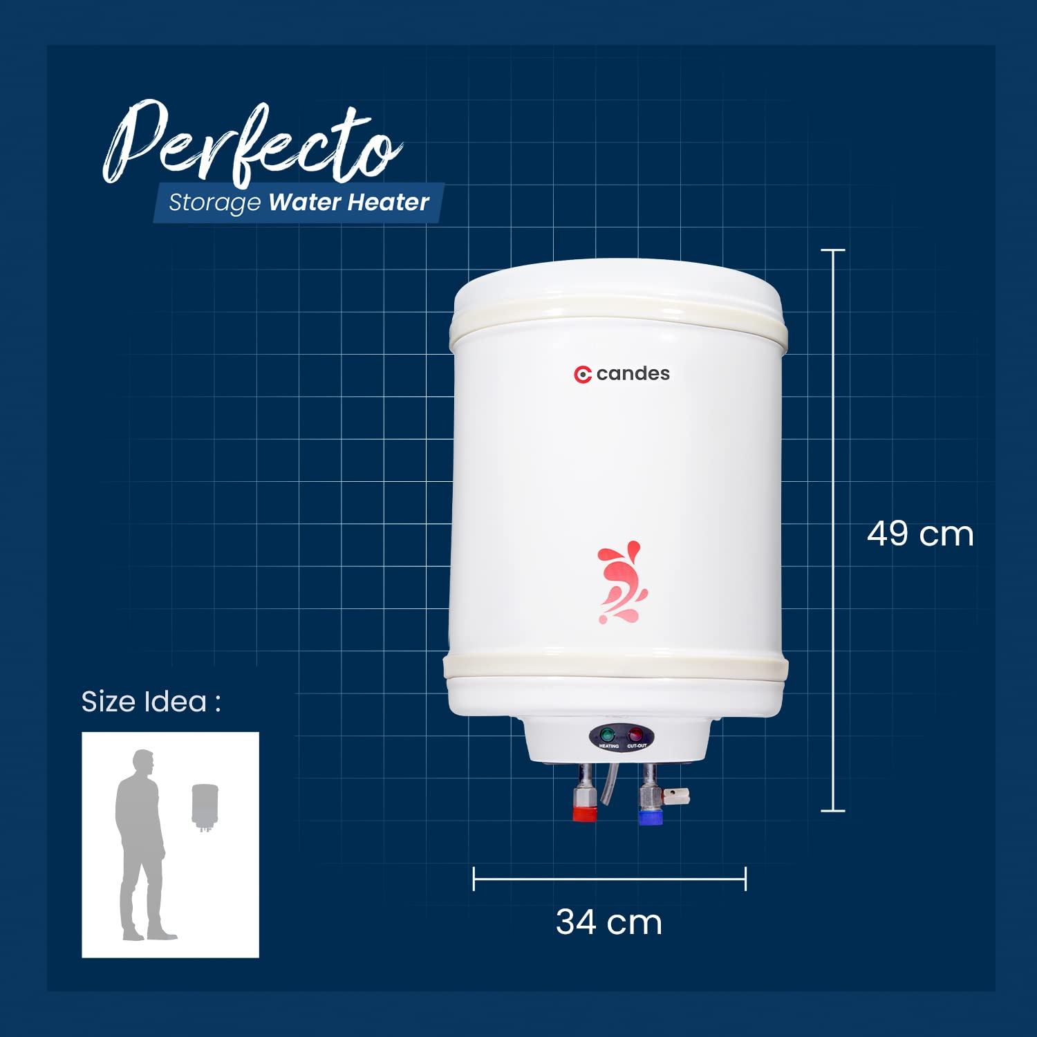 Candes Geyser 15 Litre | 1 Year Warranty | Water Heater for Home, Water Geyser, Water Heater, Electric Geyser, 5 Star Rated Automatic Instant Storage - view 6