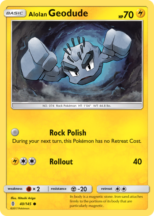 Common sm2-40 reverse – Pokémon Alolan Geodude - 40/145 - Common [sm2-40] [Reverse Holo] - Alolan Geodude - 40/145 - Common