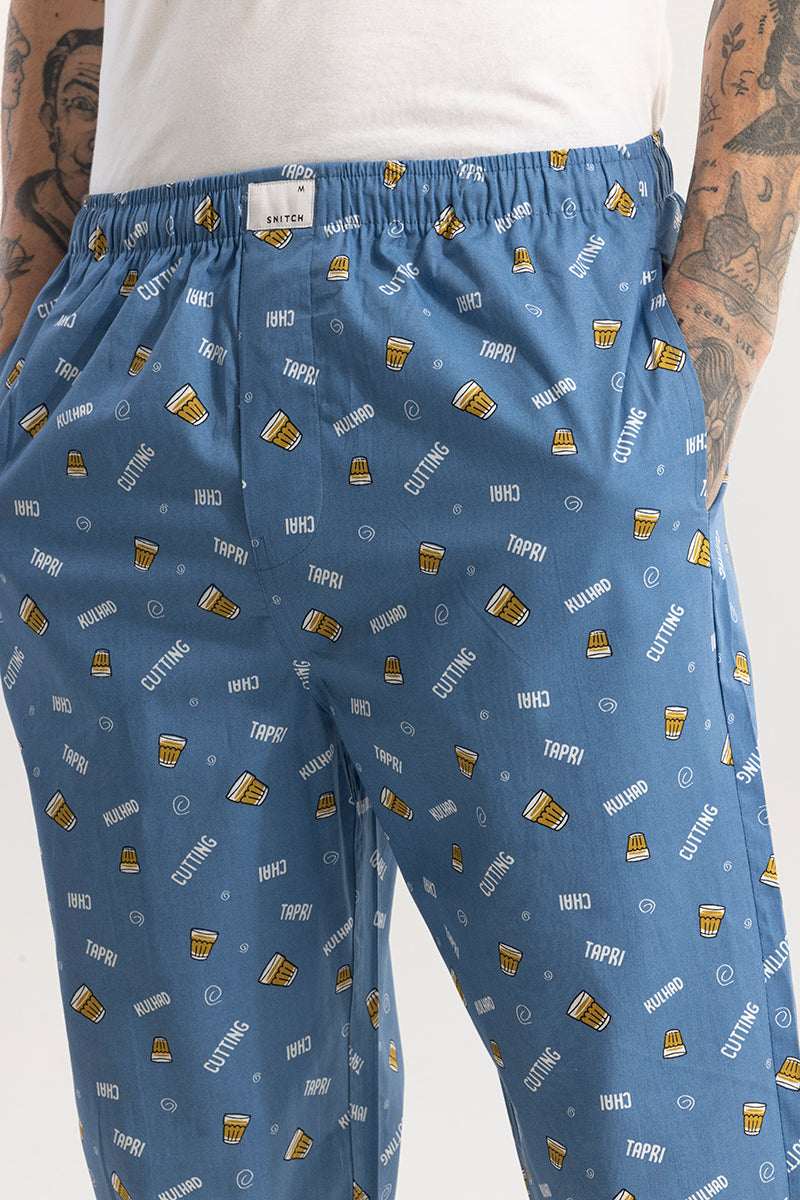 SNITCH Chai Print Blue Pyjama - view 5