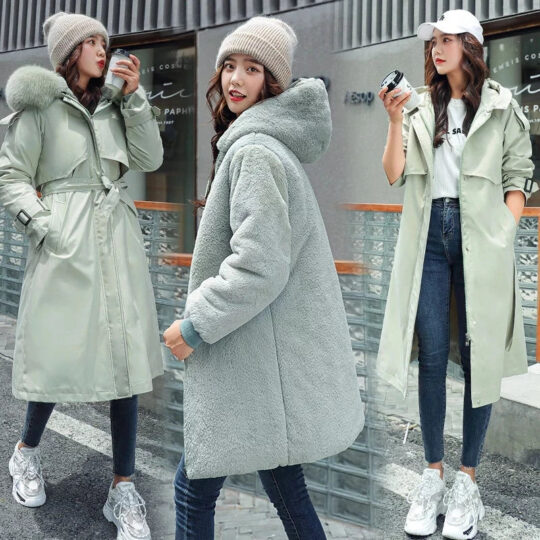 BlackTree Women's Winter Jacket Hooded X-Long Thick Warm Cotton Padded - view 2