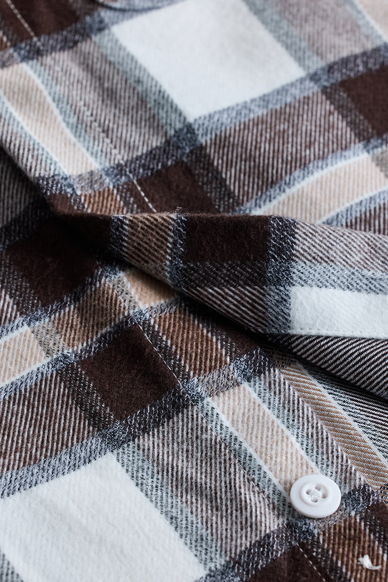 SNITCH Brown Plaid Box Fit Flannel Shirt - view 10