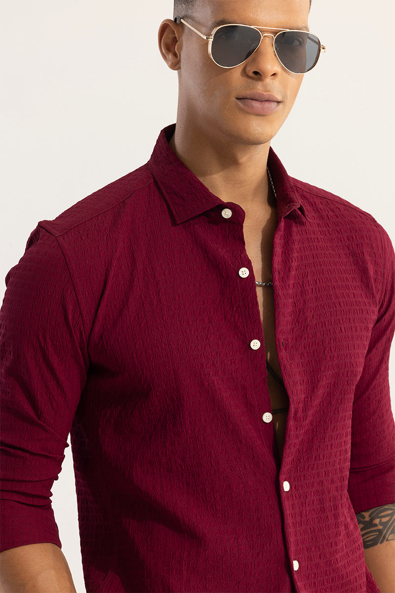 SNITCH AiryCheck Red Seer Sucker Shirt - view 4