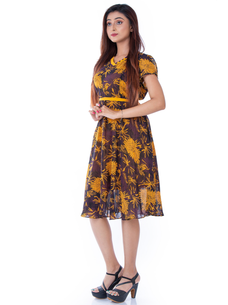 BLACKTREE YELLOW FLORAL DRESS.