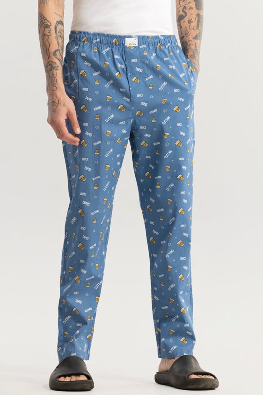 SNITCH Chai Print Blue Pyjama