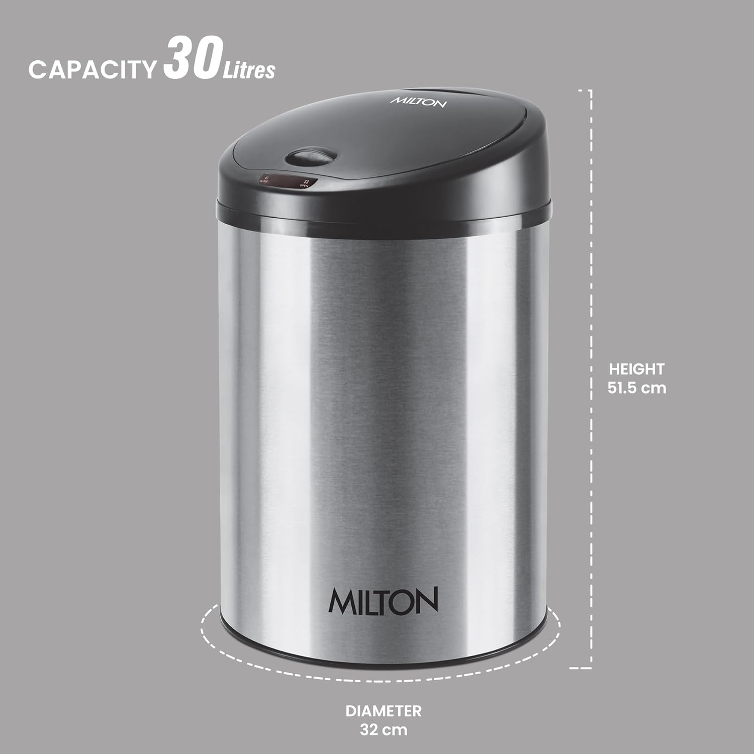 Sensor Dustbin (Milton) – Steel - view 8