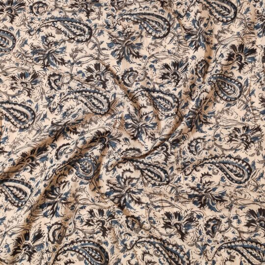 SOUTH KARGHA Beige - Kalamkari Block Printed Cotton Precut Fabric - view 2