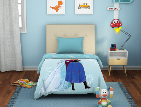 100 cotton shell – Spaces India Disney Frozen Ice Blue - Light Blue 100% Cotton Shell Single Quilt / AC Comforter - By Spaces