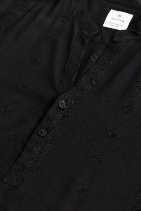 SNITCH Diamont Black Kurta Shirt - view 2