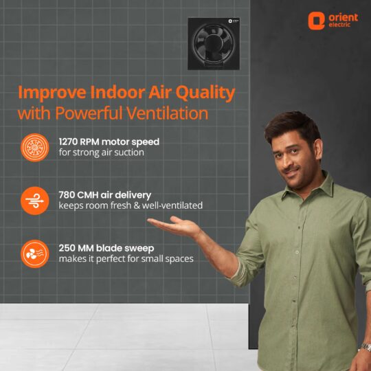 orientelectric Ventilator DX 250mm (9.84 inch) Exhaust Fan for Kitchen - view 2