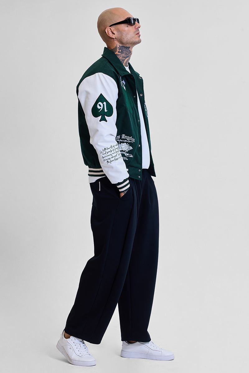 SNITCH Legends Anarchy Dark Green Varsity Jacket - view 8