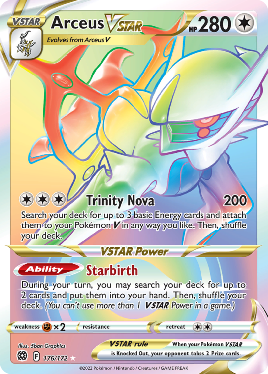 Rare rainbow swsh9-176 – Pokémon Arceus VSTAR - 176/172 - Rare Rainbow [swsh9-176] [Secret] - Arceus VSTAR - 176/172 - Rare Rainbow