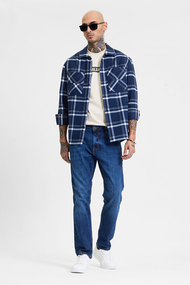 SNITCH Dark Blue Regular Fit Jeans - view 3