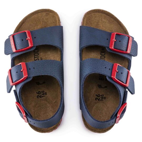 Birkenstock Milano Kids Birko-Flor – Blue Blue/Desert Soil Red - view 2