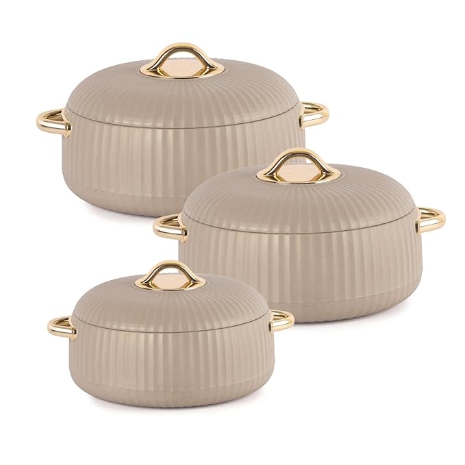 Cello Aurum Luxury Inner Stainless Steel Insulated Casserole Set | Set of 3 Pcs - view 4