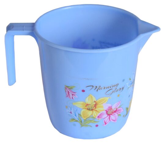 Kuber Industries Printed 3 Pieces Unbreakable Virgin Plastic Multipurpose Bucket, Mug & Stool Set (Blue) - view 2