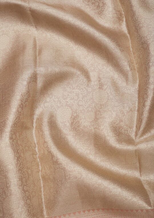 Koskii Beige Zariwork Pure Silk Saree – Women's - view 2