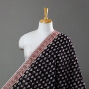 BAGH PRINTS BY YAKOOB KHATRI Black - Natural Dyed Bagh Block Print Mul Cotton Fabric 02