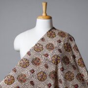 PITCHUKA SRINIVAS KALAMKARI PEDANA Beige - Pedana Kalamkari Hand Block Printed Cotton Fabric