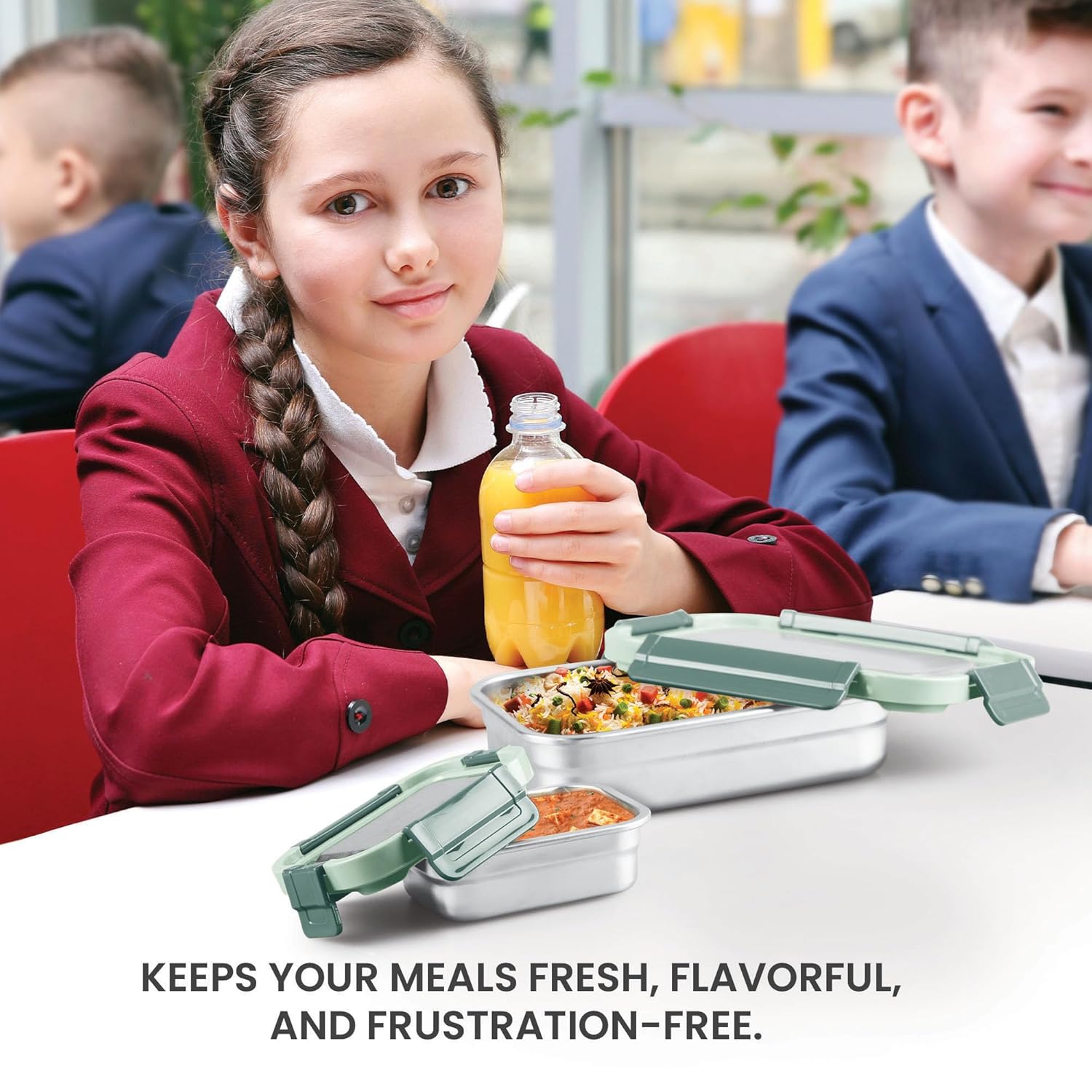 Milton Home Meal Stainless Steel Airtight Leak Proof Lunch Box | Set of 2 - view 12