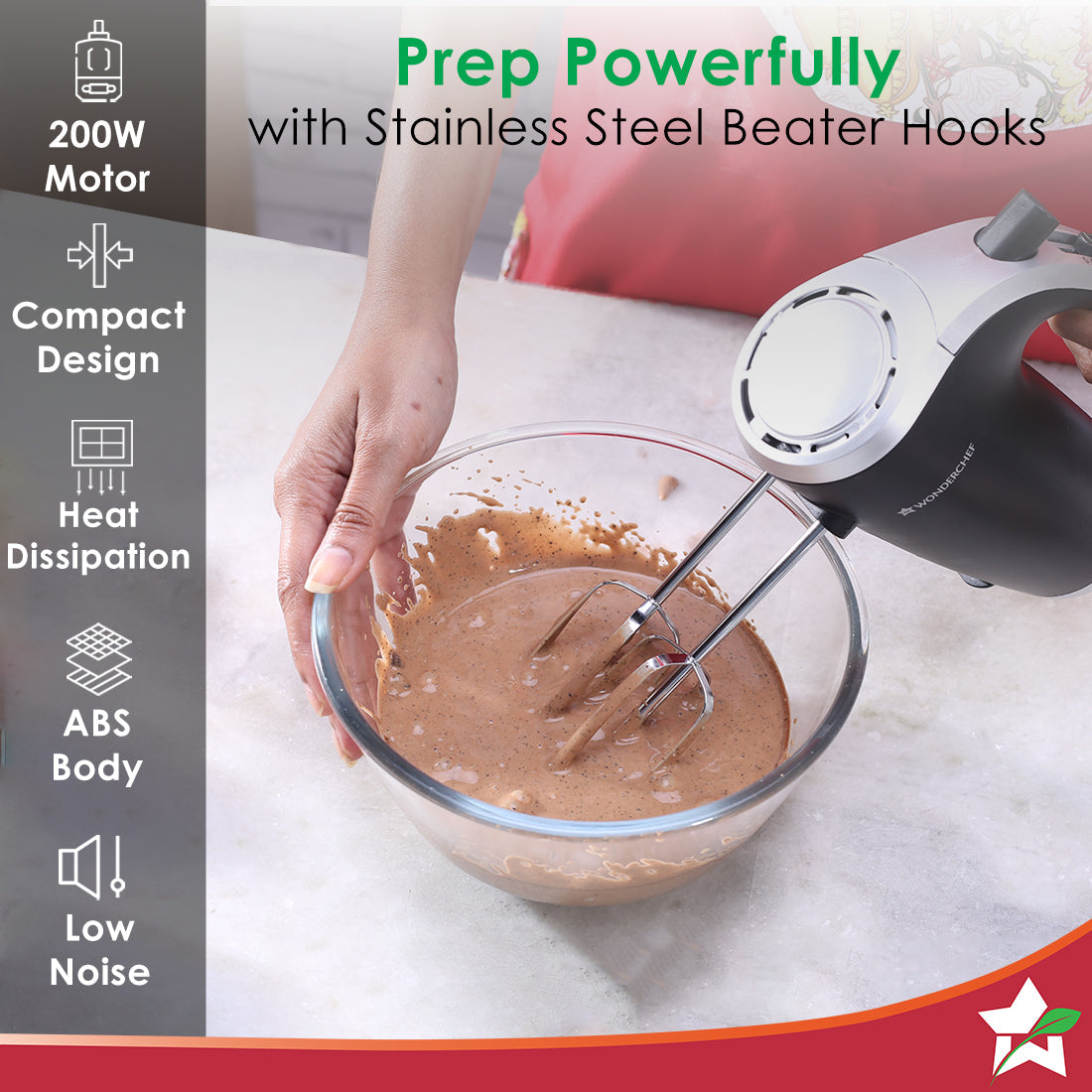 Wonderchef Renewed Onyx 5 Speed Electric Hand Mixer - view 3