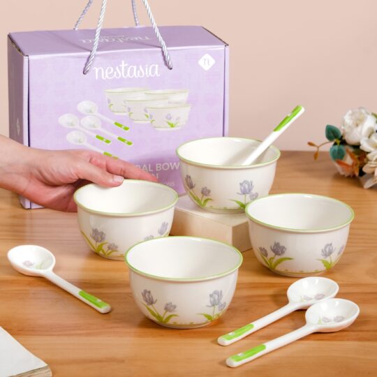 Nestasia Set Of 4 Tuscany Soup Bowls With Spoons 400ml - view 2