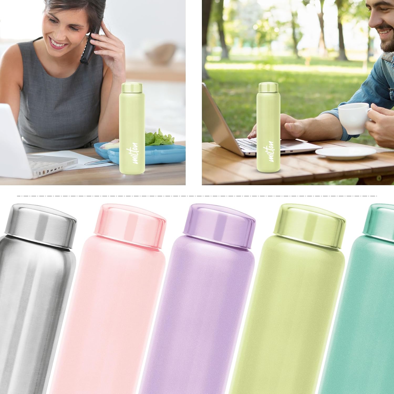 Aqua Stainless Steel Bottle (Milton) - view 7