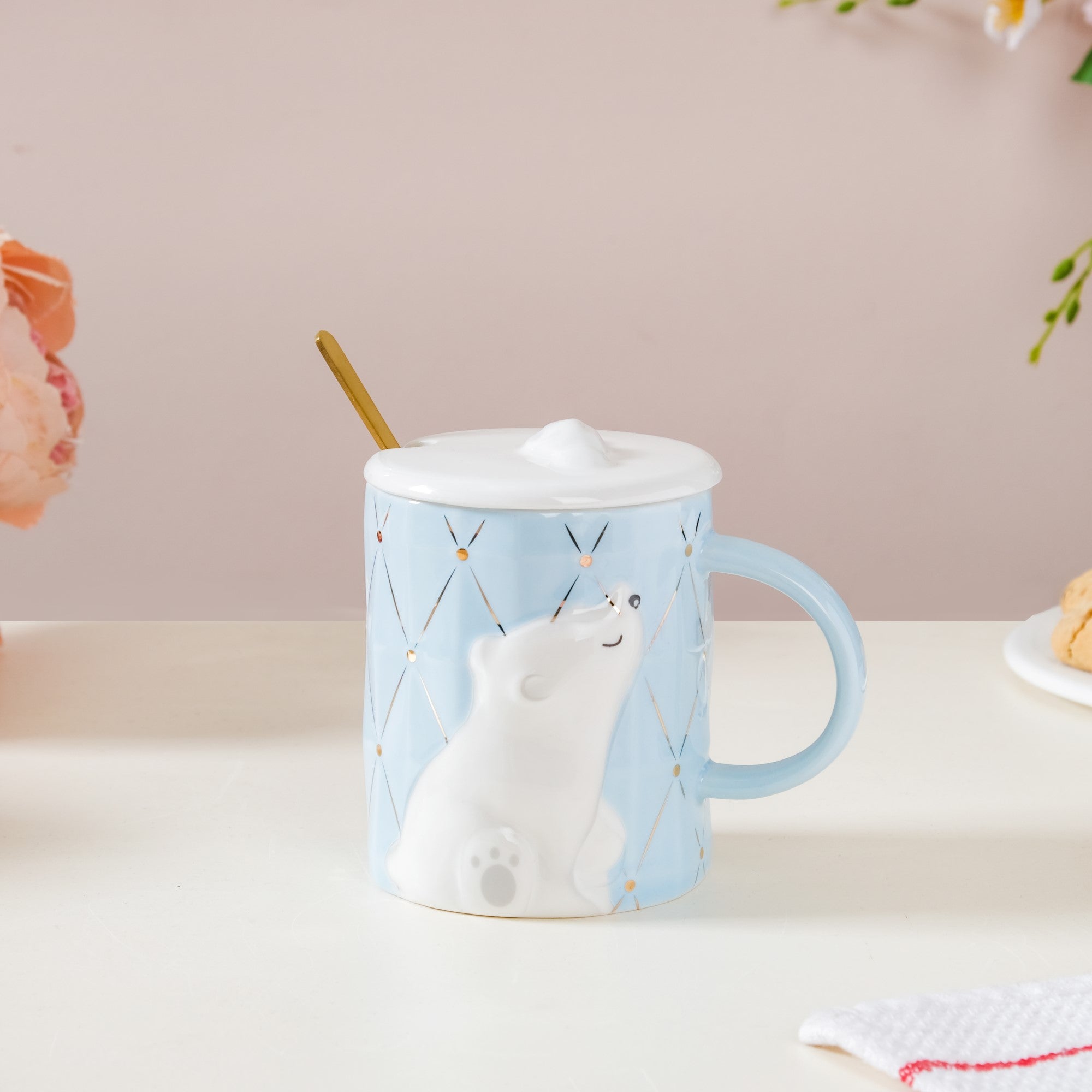 Nestasia Bear Mug With Lid And Spoon - view 4