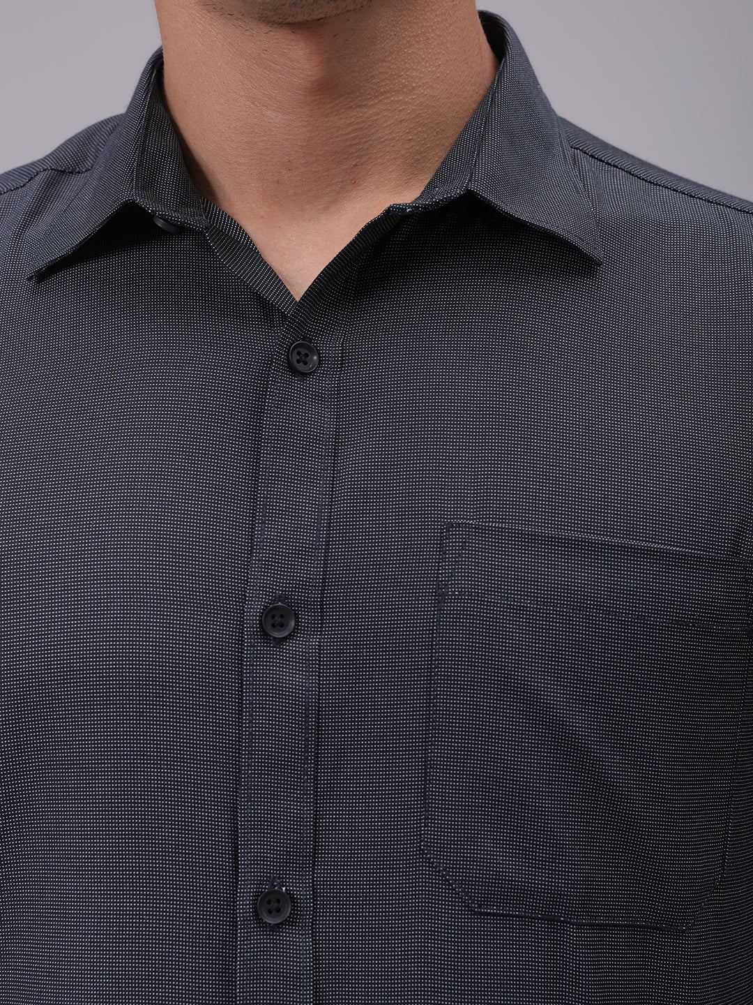 Luxe by TIGC Men's Black Slim Fit Solid Formal Shirt - view 6