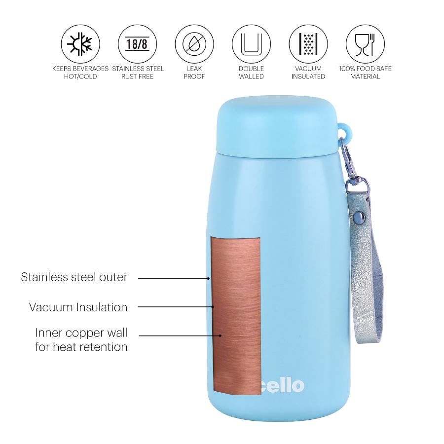 Cello Mom Hot & Cold Stainless Steel Kids Water Bottle, 350ml - view 12