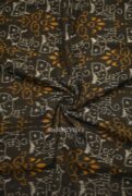 IndianVillèz Black Tribal Theme Sambalpuri Ikat Cotton Fabric